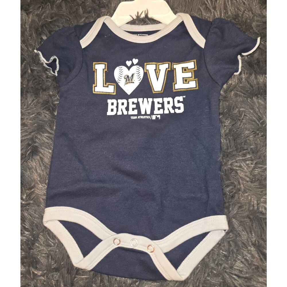 #157 Brand New Milwaukee Brewers Bodysuit/Onesie-Unisex- Size 0-3 months
